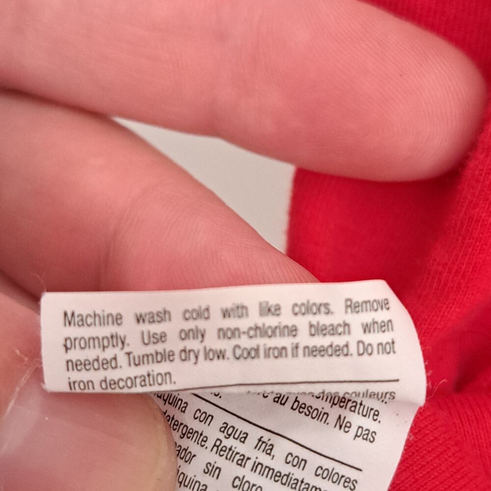 Champion Classic Short Sleeve Logo T-Shirt Red White Blue Stars Women's XL - Picture 5 of 5